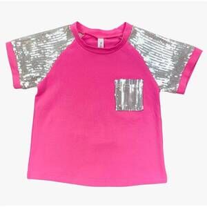 NEW ML KIDS girl's sequin top in hot pink